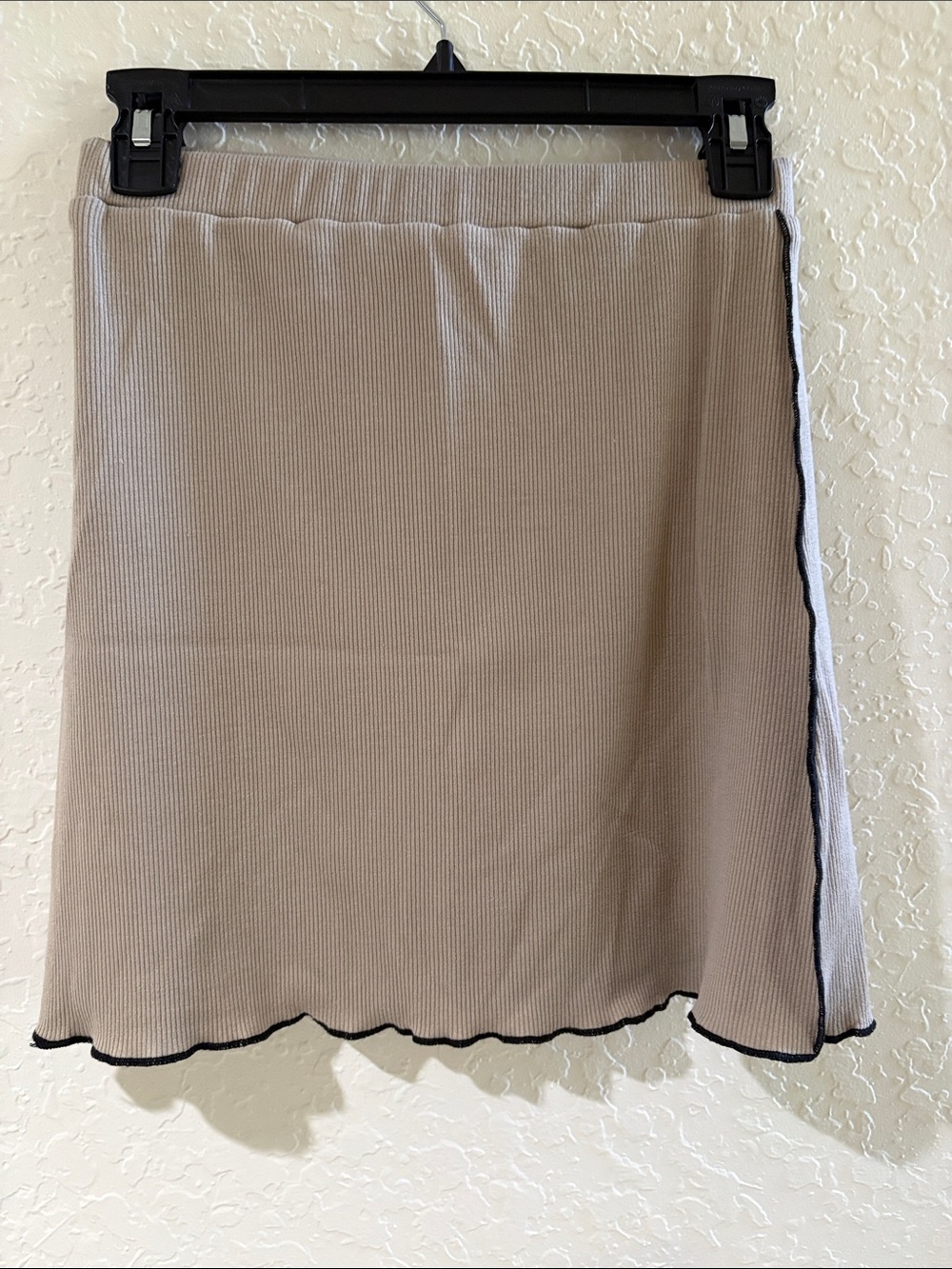 Princess Polly Beige Mini Skirt with Black Contrast Piping - Picture 4 of 5